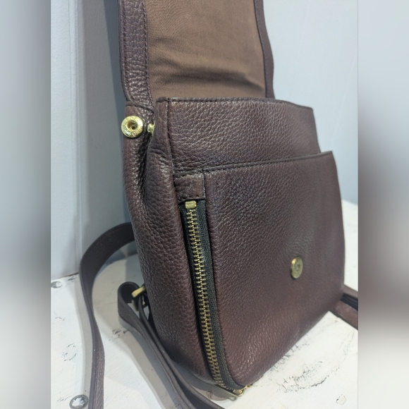 Fossil Preston Mini Backpack Brown Pebbled Leather Gold Hardware - Picture 10 of 14